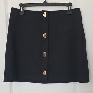 Karen Millen Black Skirt with Gold Buckle Details